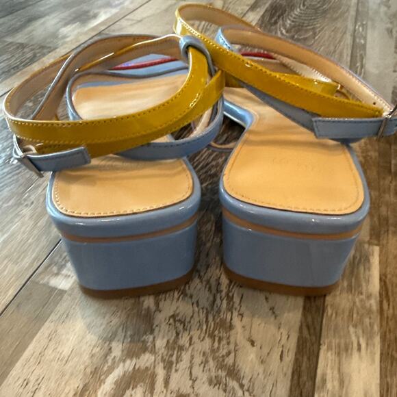 Urban Outfitters Molly Multicolor Strappy Ankle Wrap Heeled Sandals Size 9 - Picture 5 of 9